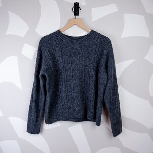 Old Navy Charcoal Gray Cable Knit Sweater | M